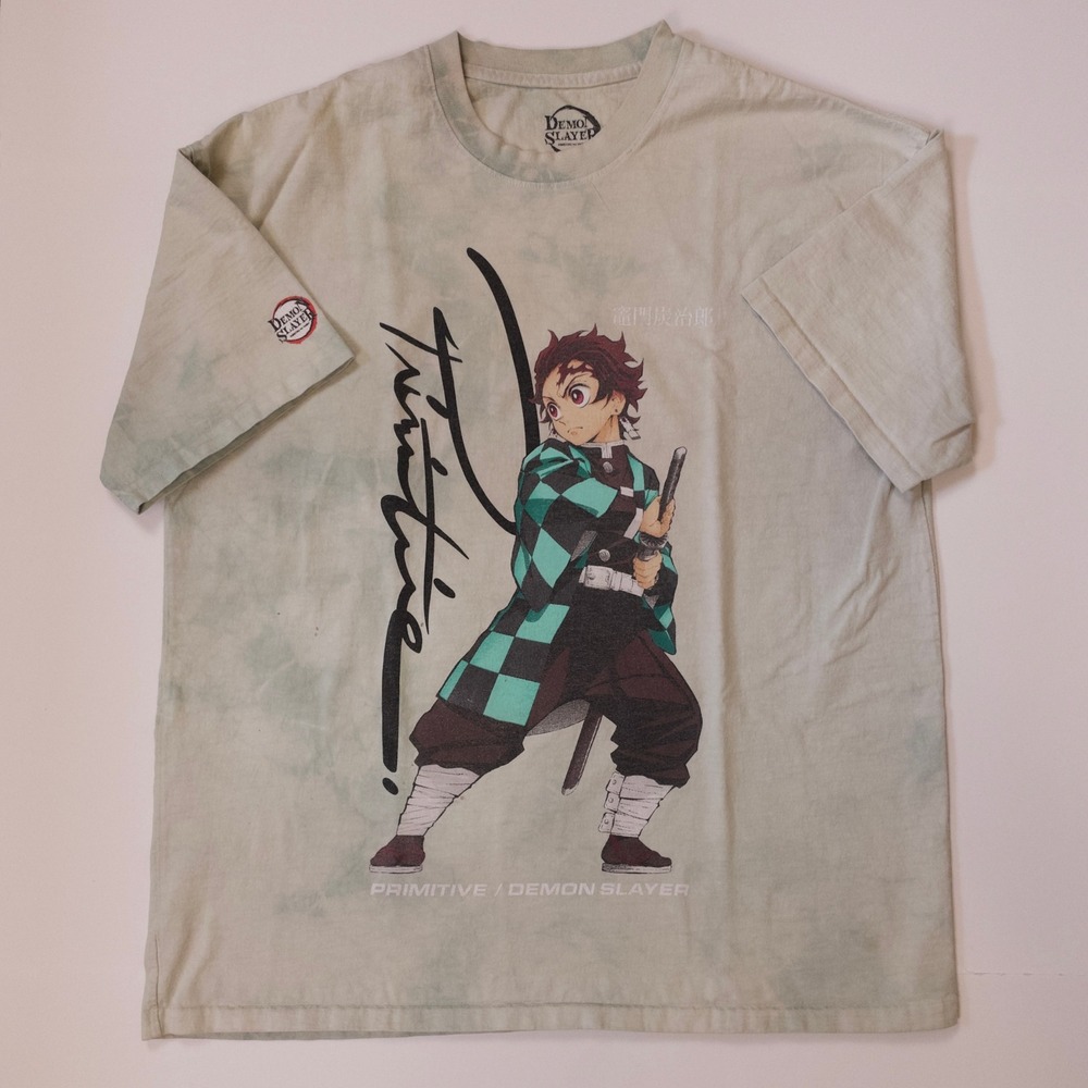 Primitive Demon Slayer T Shirt Mens Large Tanjiro Anime Tie Dye Graphic Tee
